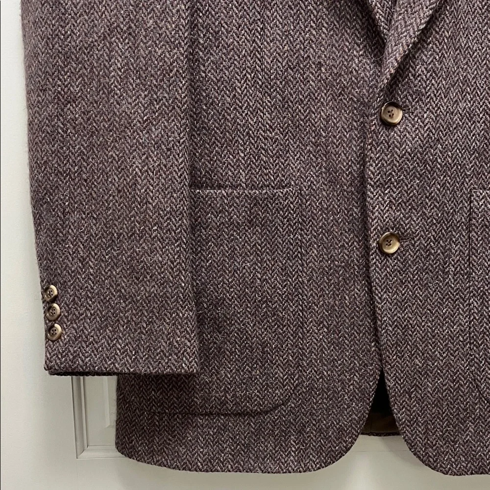 Vintage Dayton's Daniel Hechter Brown Wool Herringbone Blazer - Size Large